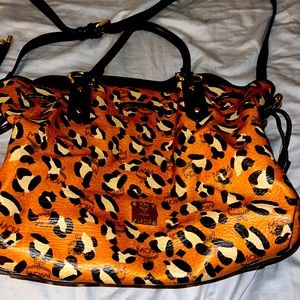 MCM Limited Ed Leopard Print 2way Drawstring Tote Bag